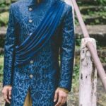 Blue Sherwani Set